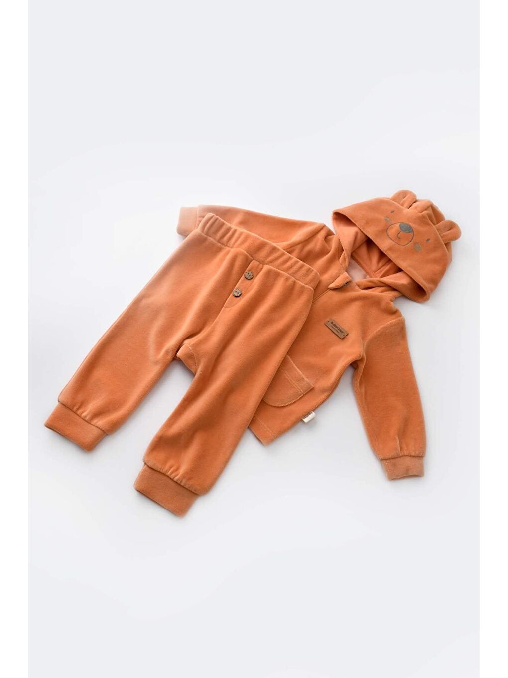 Karışık Kapüşonlu Kadife Pantolon Ve Uzun Kollu Gömlek Takım-1