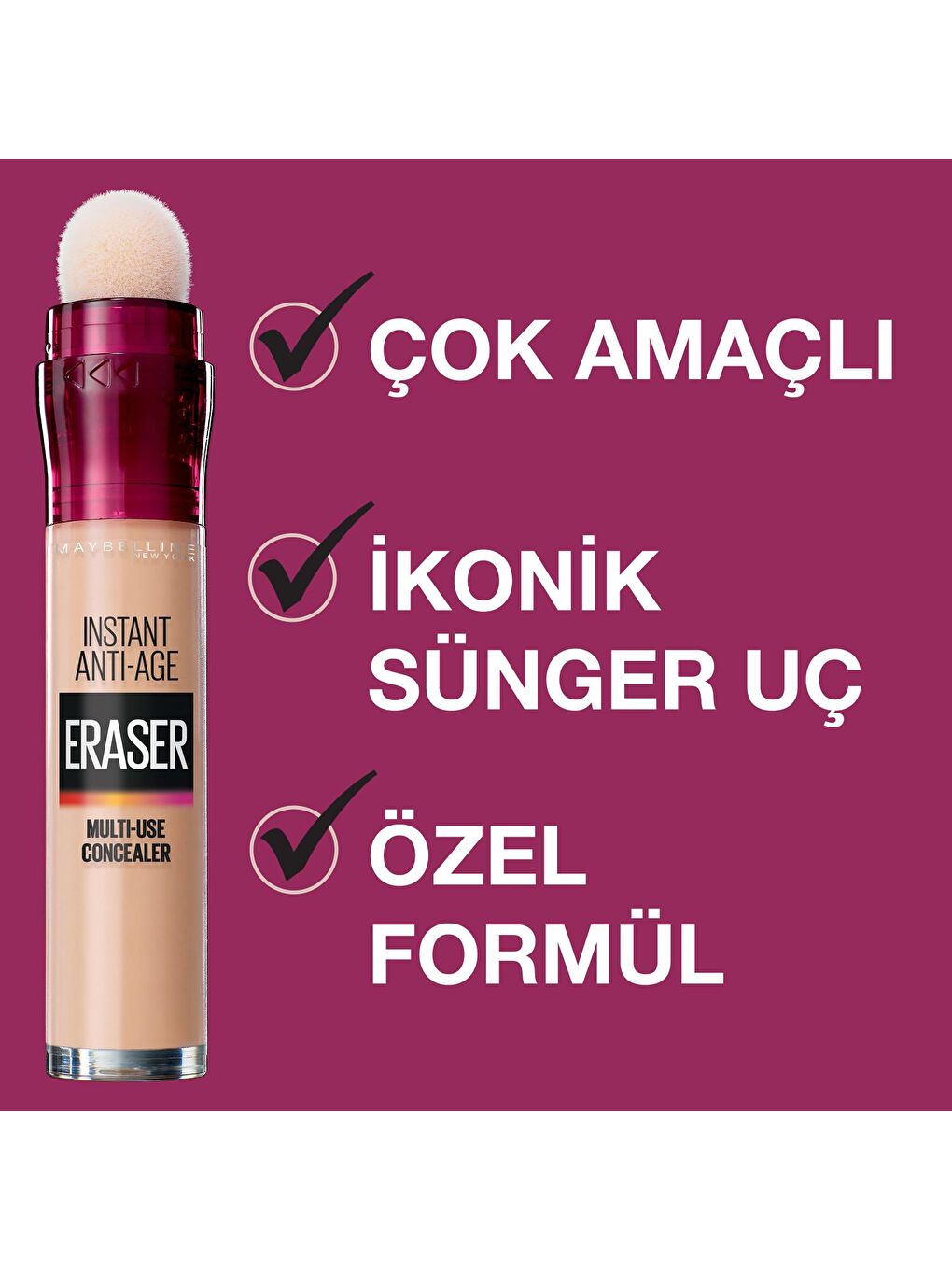 MAYBELLINE NEWYORK Nude Instant Anti Age Eraser Kapatıcı, 00 Ivory, 6.8 ml - 5