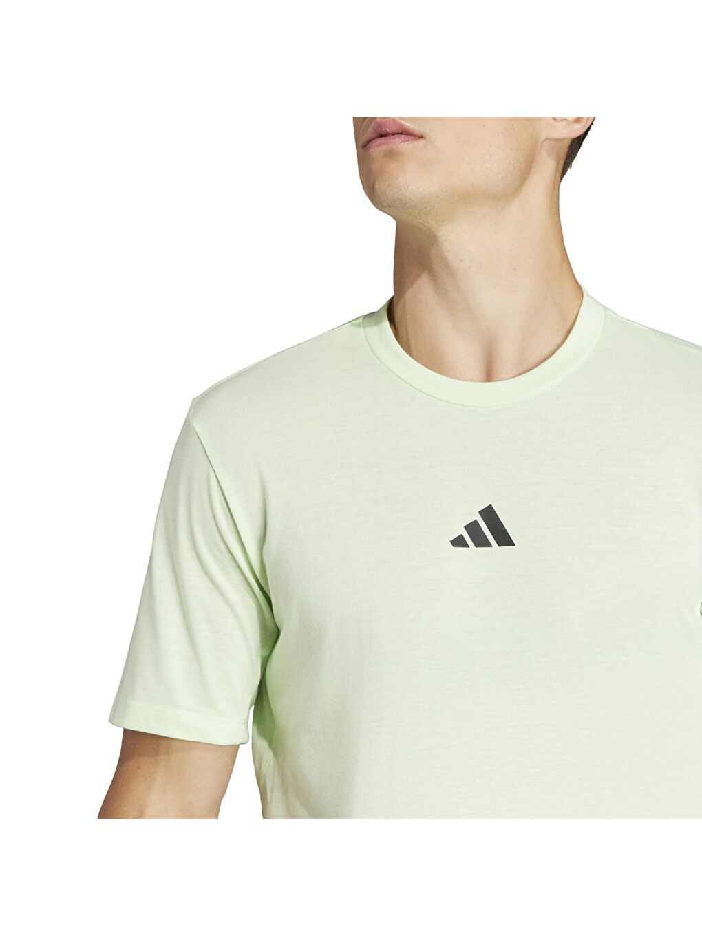 Adidas Workout Logo Erkek Yeşil Yuvarlak Yaka Tişört - 2