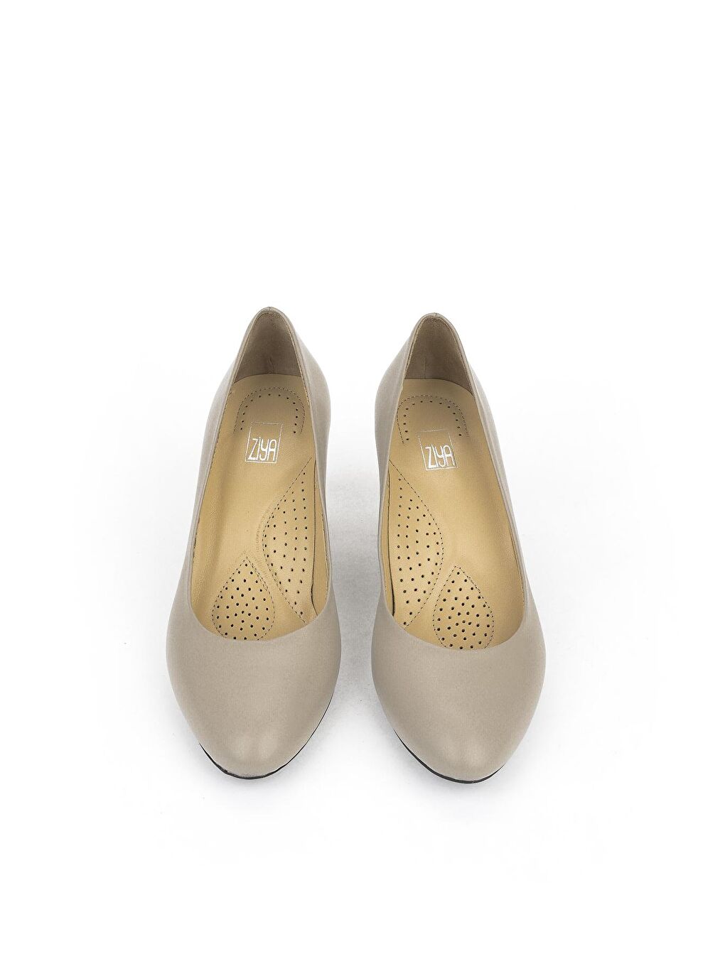 Bej Kadın Hakiki Deri Topuklu Ayakkabı 1331003Z1455 Taş-5