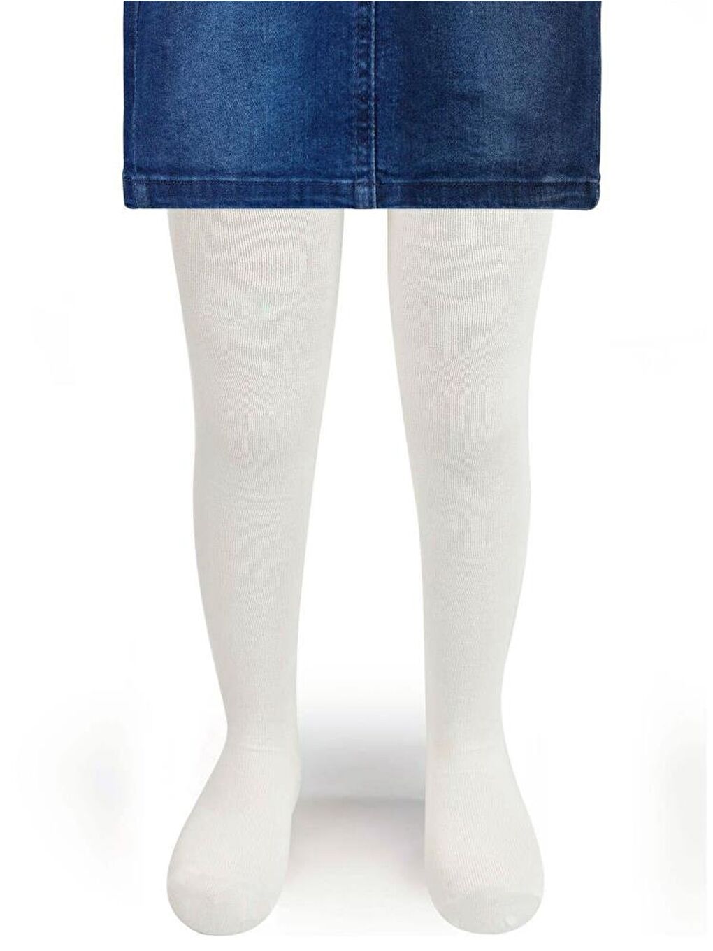 Girls Düz Desenli 3-11 Yaş Çocuk Kız Külotlu Çorap - Ekru 3-4 Yaş