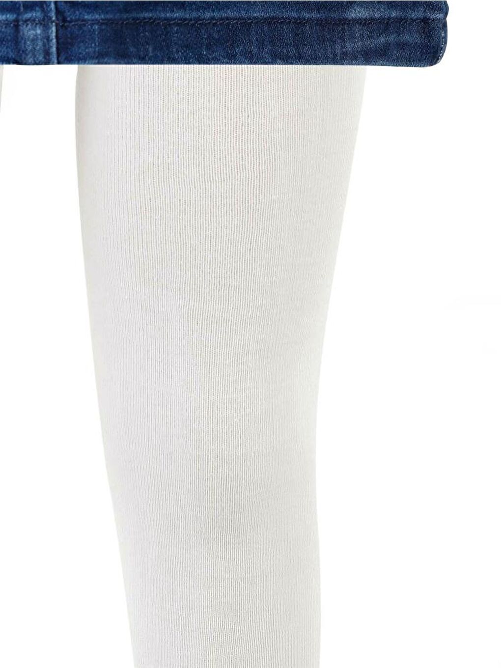 Girls Düz Desenli 3-11 Yaş Çocuk Kız Külotlu Çorap - Ekru 3-4 Yaş-2