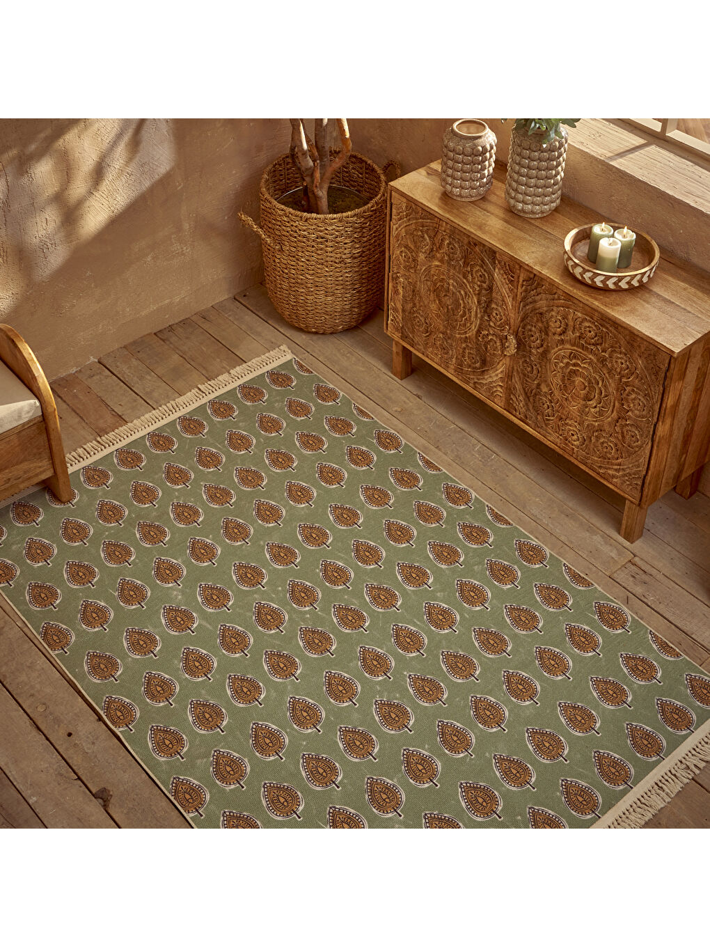 Bella Maison Indian Kilim Yeşil (80x150 cm)