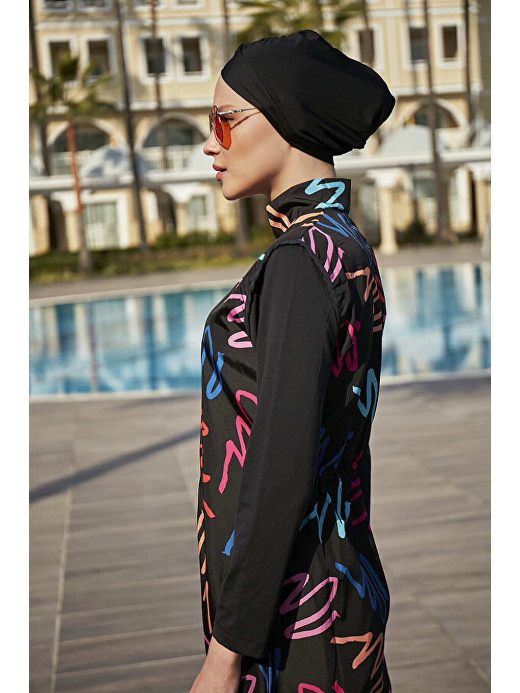 Siyah Tam Kapalı Mayo R4402 Neon-2