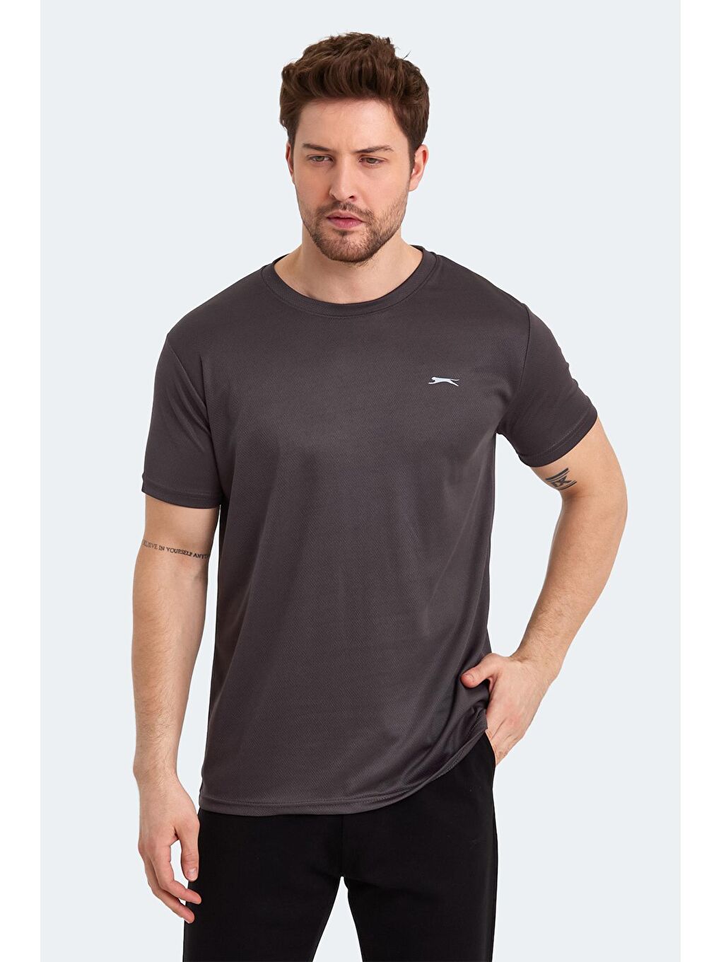 SLAZENGER Koyu Gri ODALIS I Erkek T-Shirt Koyu Gri