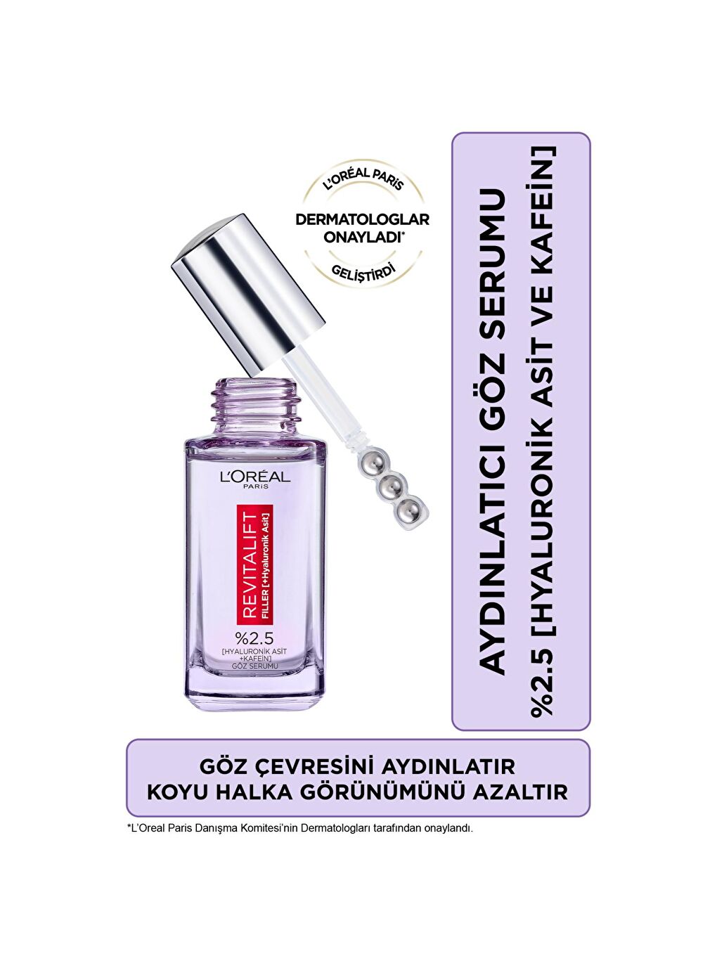 L'Oreal Paris Şeffaf Revitalift Filler Aydınlatıcı Göz Serumu (20 ml)