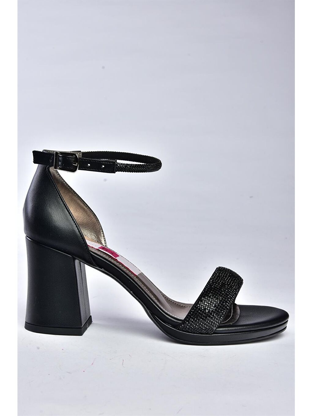 M348271109 Siyah Kalın Topuklu Kadın Abiye Ayakkabı-4