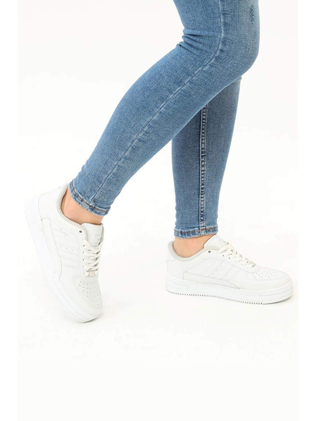 Sandy Beyaz Unisex Tek Renk Sneaker-4
