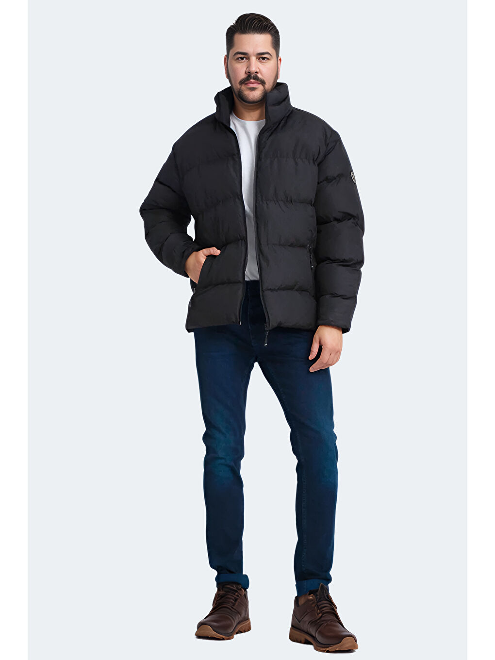 HAMA Büyük Beden Erkek Mont Şişme Siyah-6