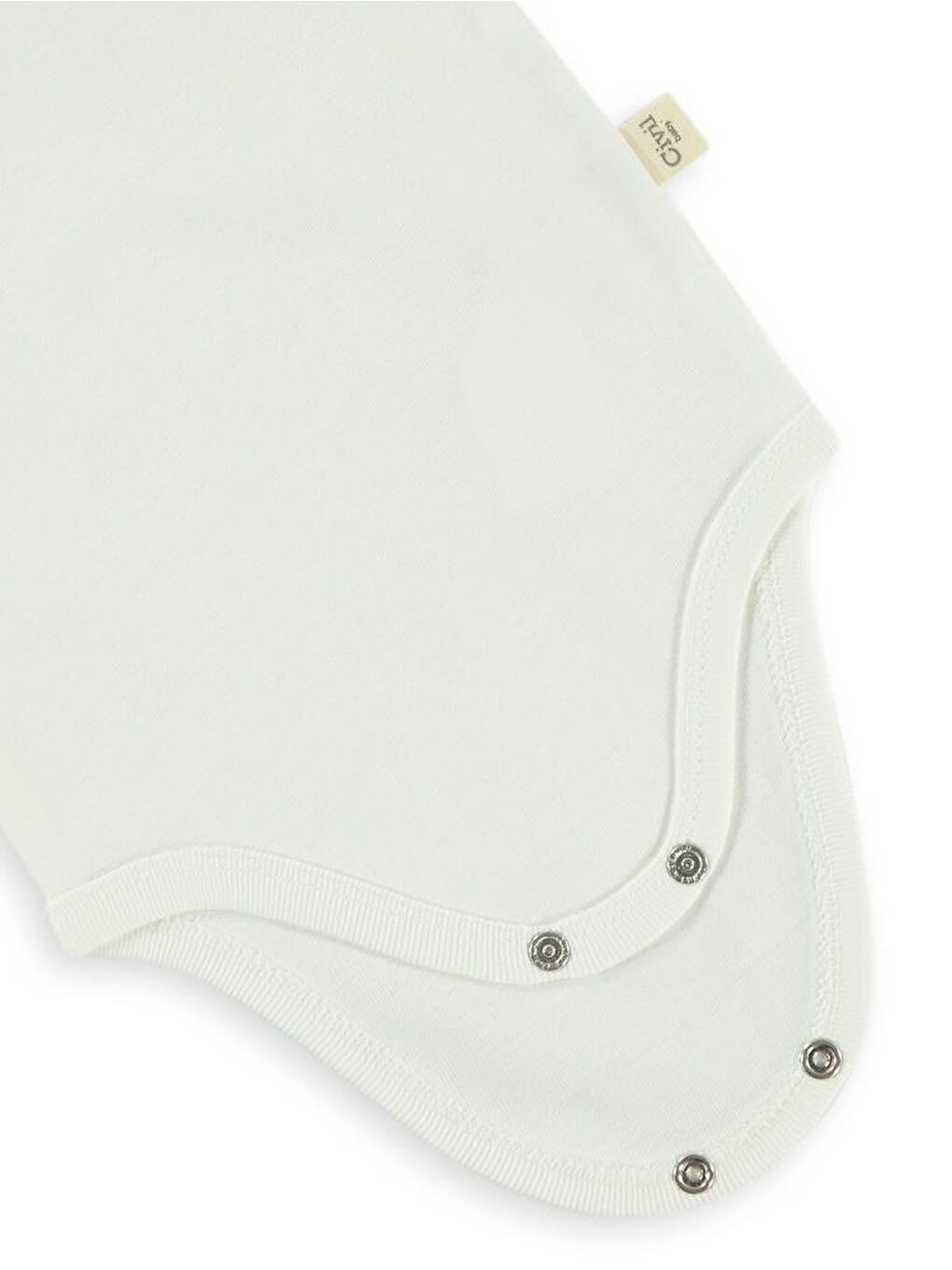 Baby Düz Kısa Kol 3-9 Ay Çıtçıtlı Badi - Beyaz 9-12 Ay-1