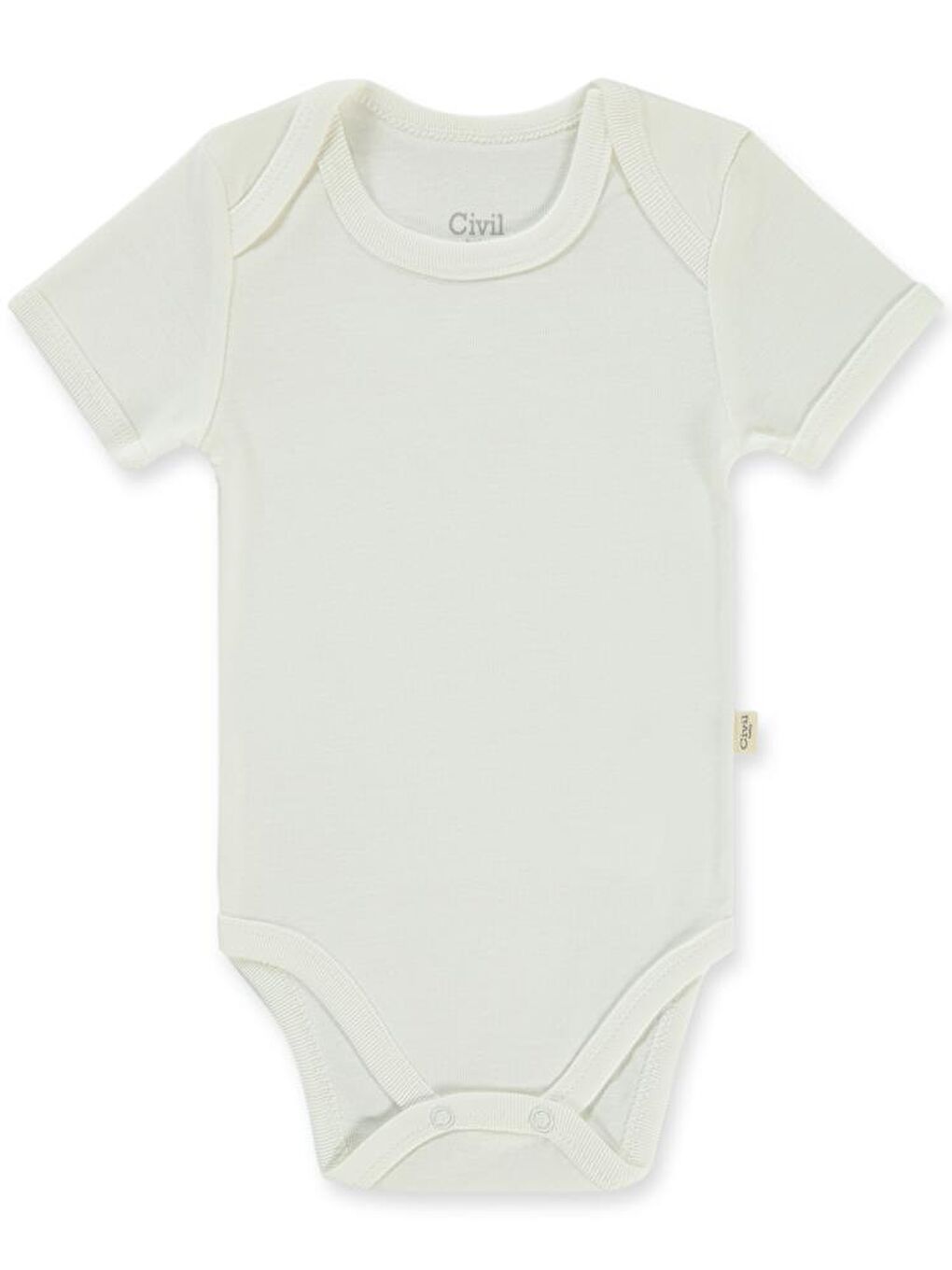 Baby Düz Kısa Kol 3-9 Ay Çıtçıtlı Badi - Beyaz 9-12 Ay-2