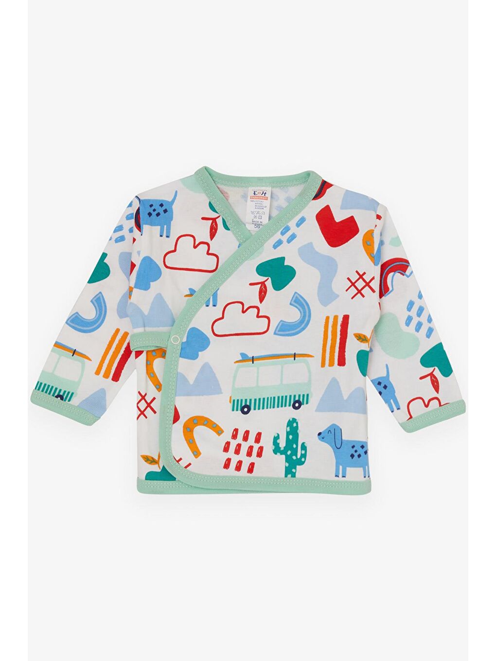 Erkek Bebek Hastane Çıkışı 5 li Doğa Temalı Bulut Desenli Beyaz (0-3 Ay)-2