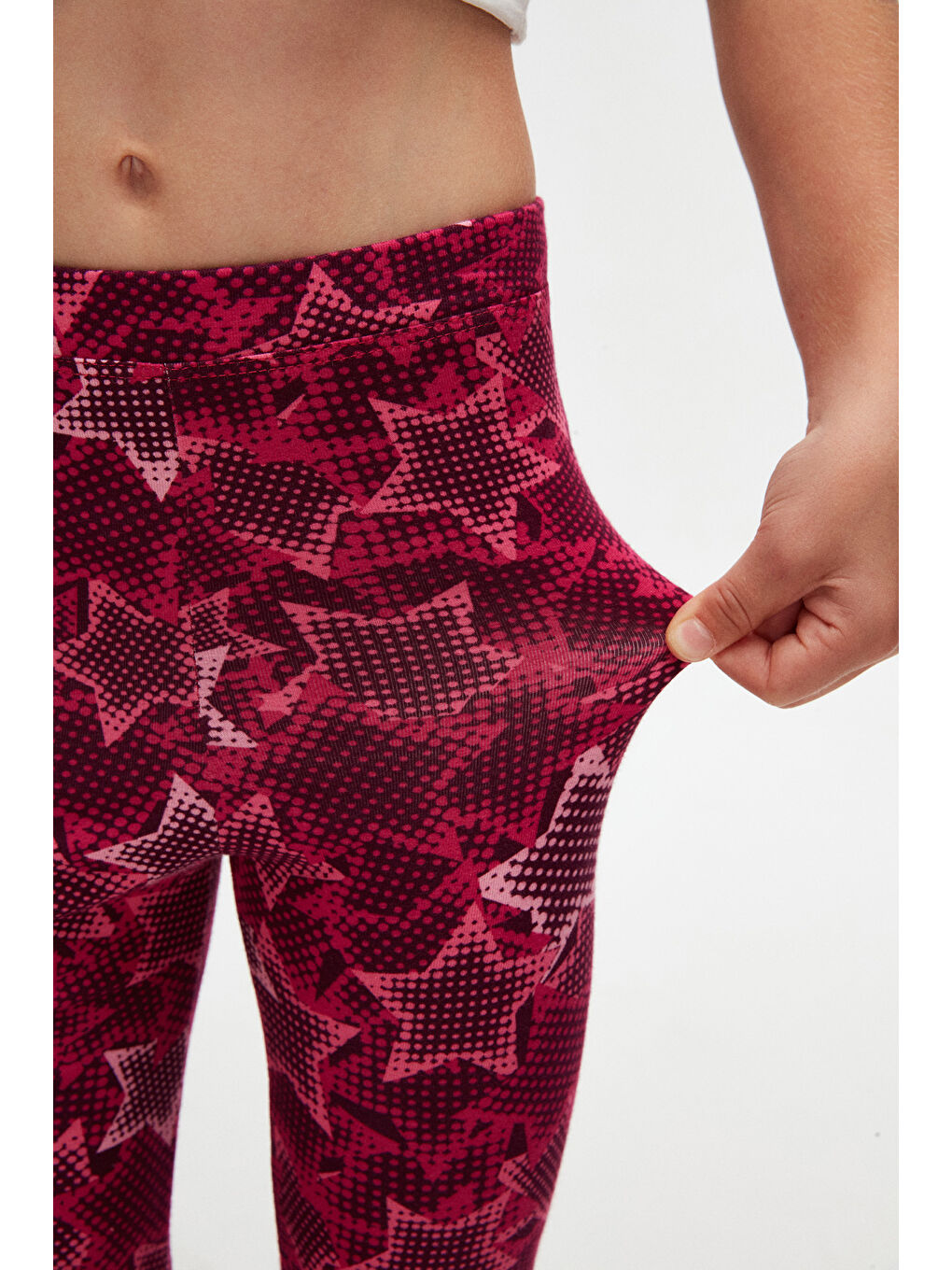 Karışık Kız Çocuk Pointing Stars Desen Kapri-2