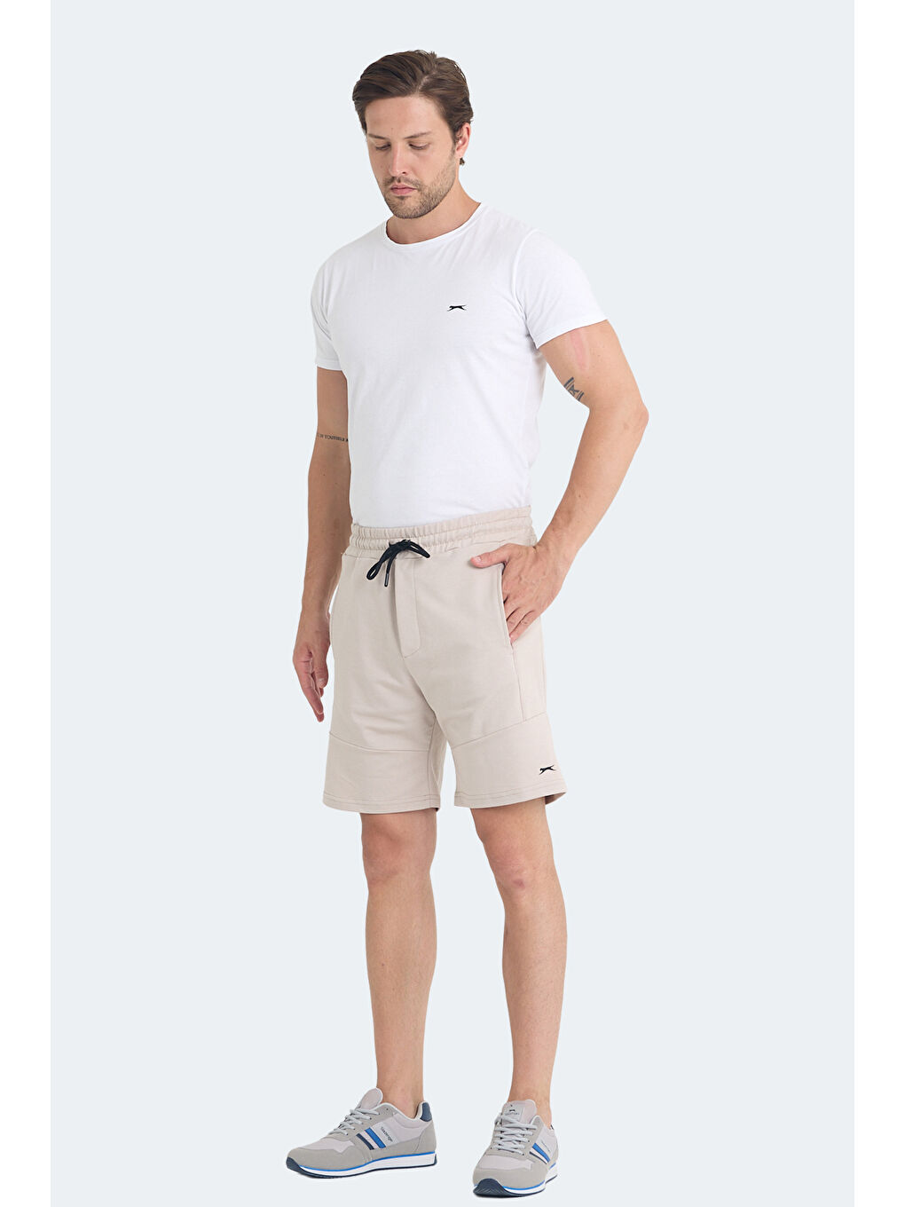 Bej VICENTE Erkek Cepli Taş Gri Şort-5