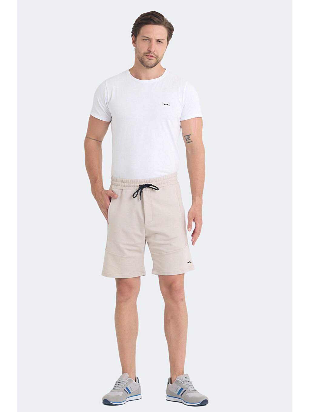 Bej VICENTE Erkek Cepli Taş Gri Şort-6