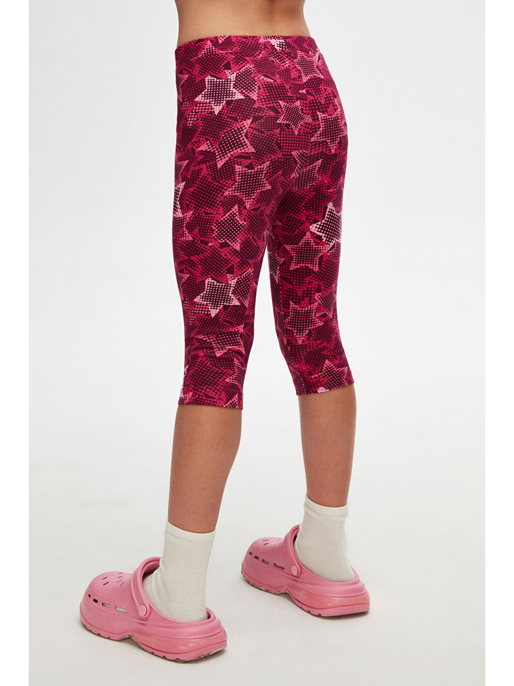 Karışık Kız Çocuk Pointing Stars Desen Kapri-3