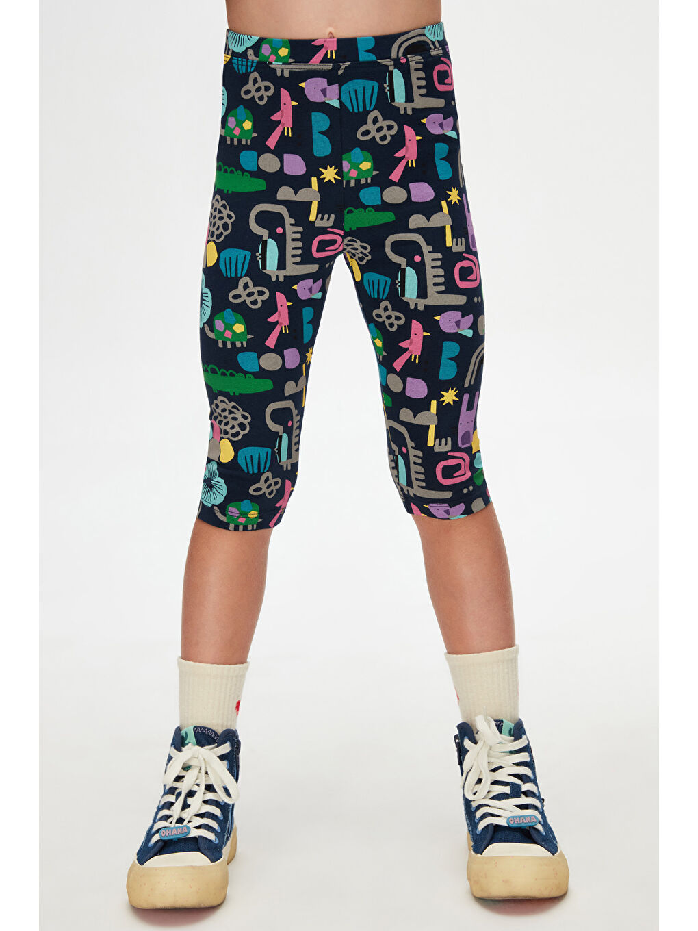 Karışık Kız Çocuk Cutouts Animal Desen Kapri-1