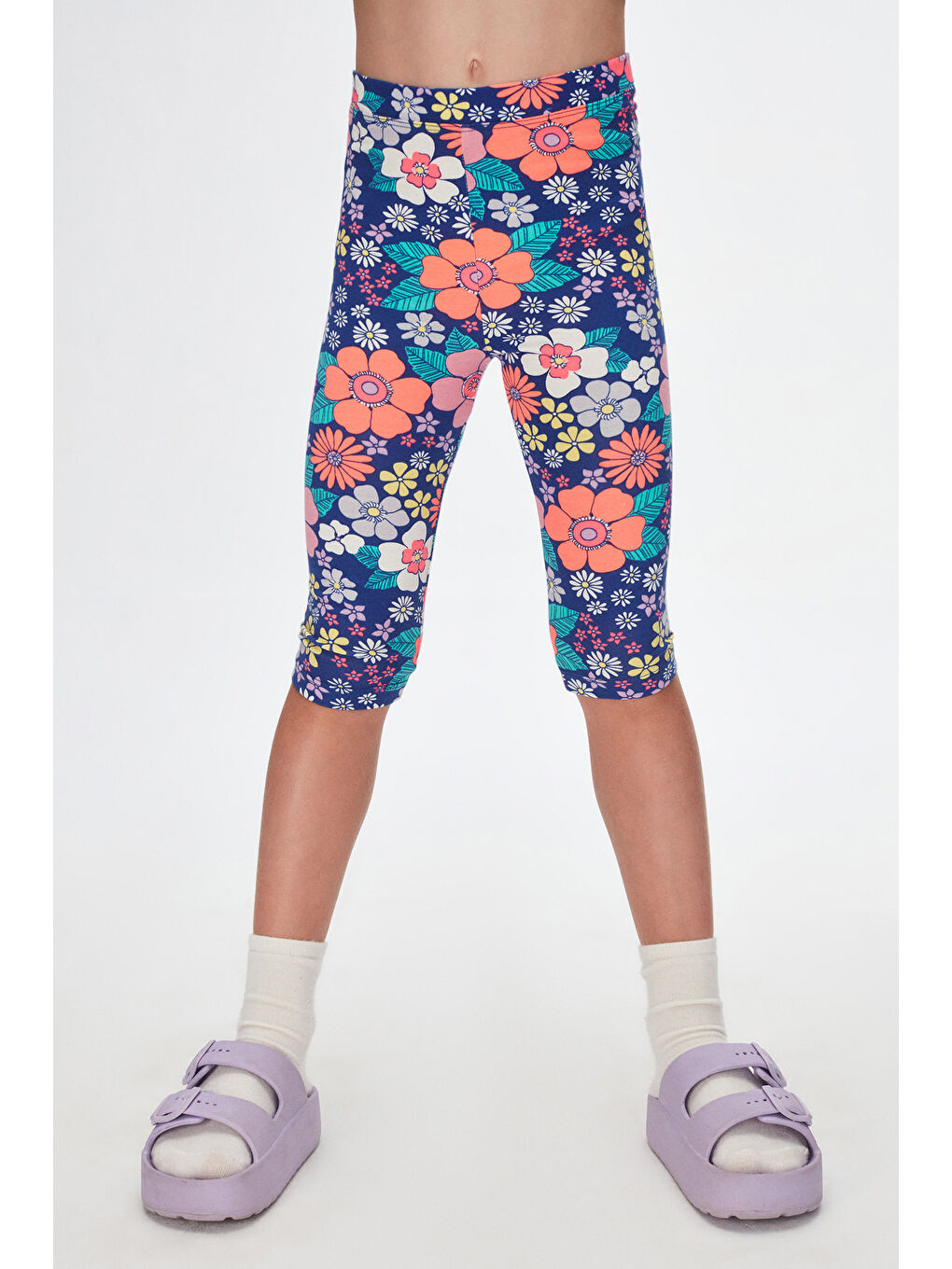 Karışık Kız Çocuk Neon Garden Desen Kapri-1