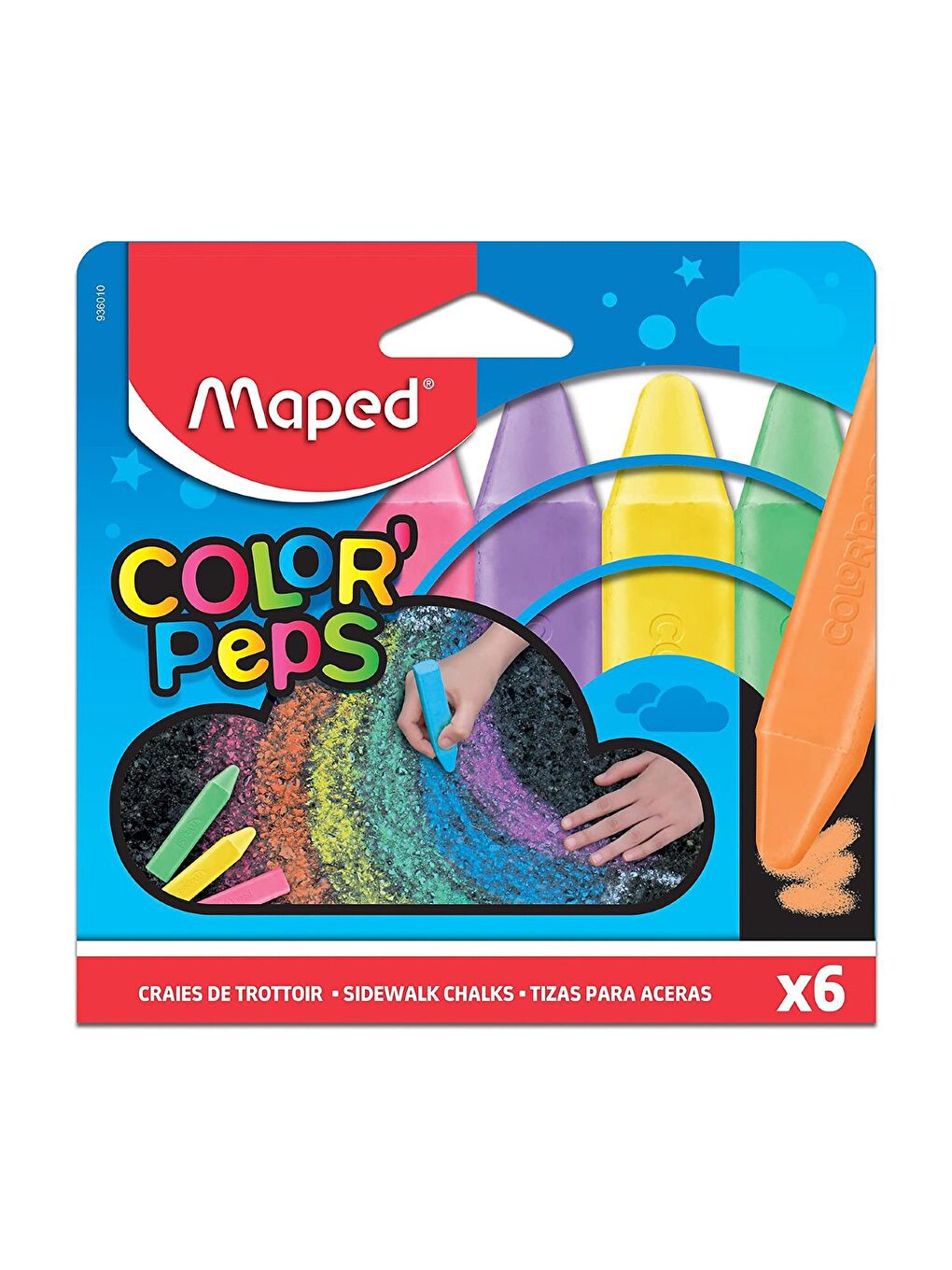 Maped Beyaz Dış Mekan Tebeşiri 6 Renk (936010)