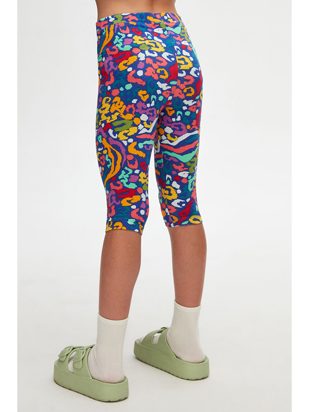 Karışık Kız Çocuk Abstract Leopard Desen Kapri-3
