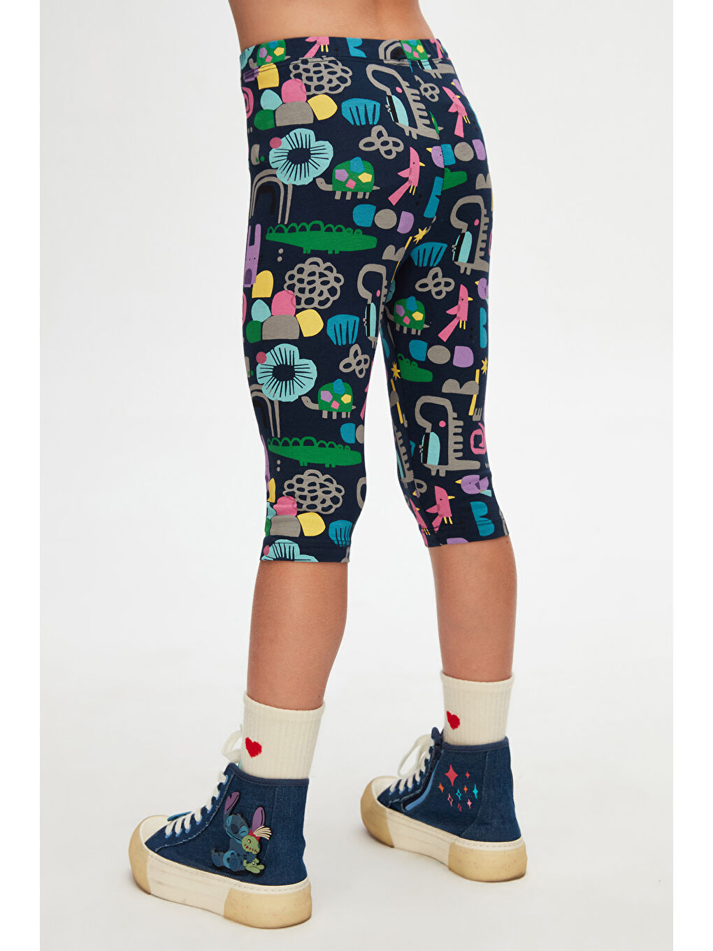 Karışık Kız Çocuk Cutouts Animal Desen Kapri-3