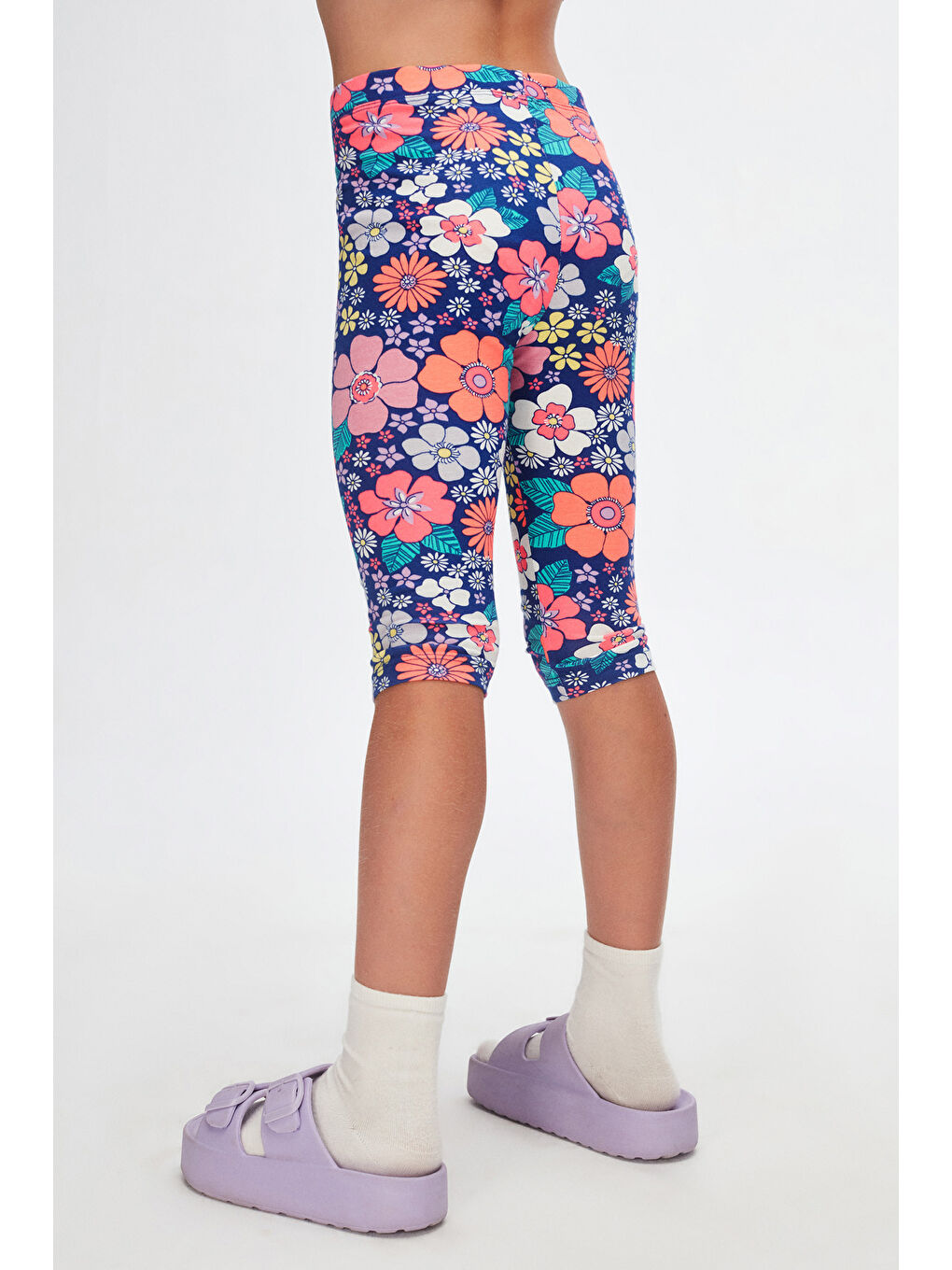 Karışık Kız Çocuk Neon Garden Desen Kapri-3