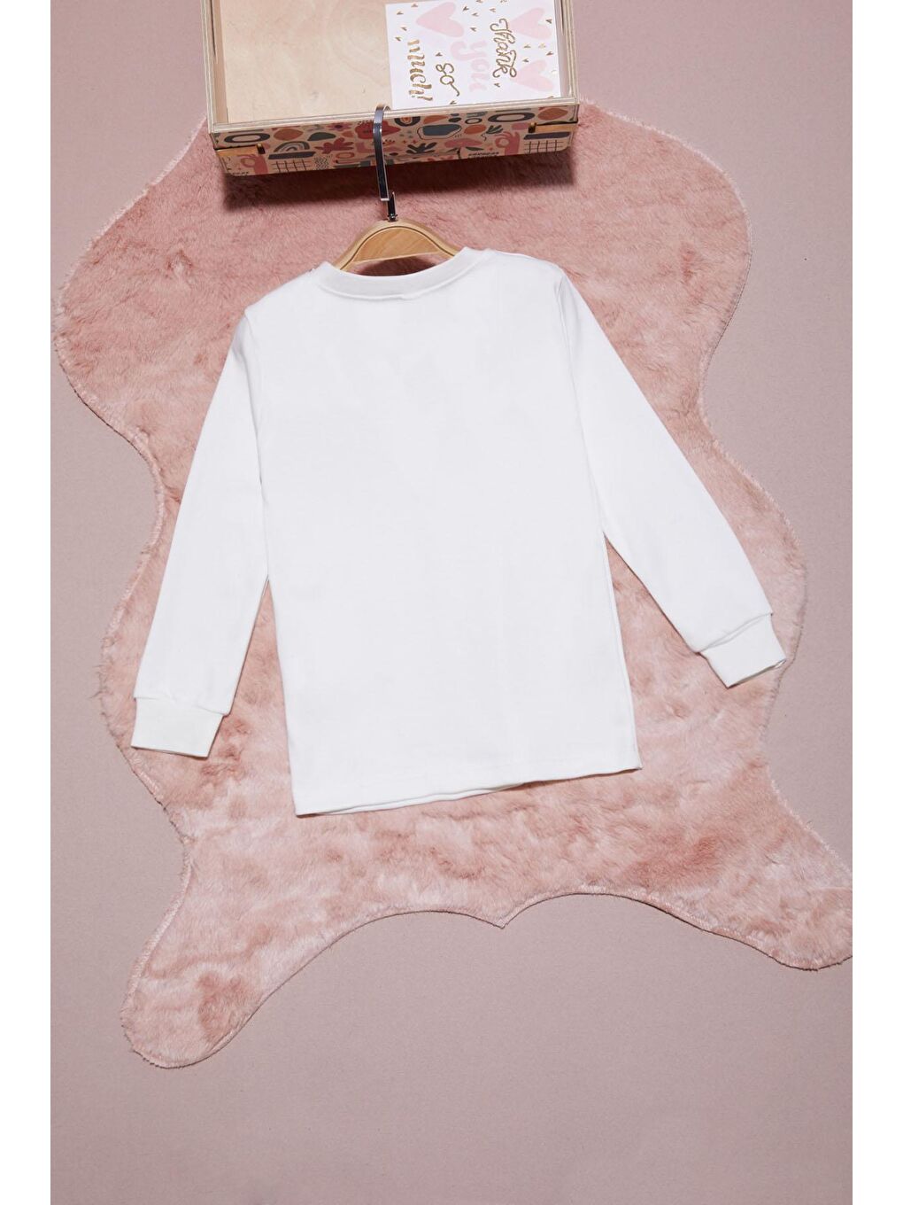 Ekru Yazı Nakışlı Kız Çocuk Çıtçıtlı Sweatshirt 16417-3