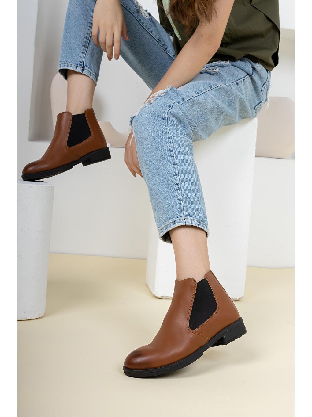 Kahverengi NORA Kadın Chelsea  Bot-1