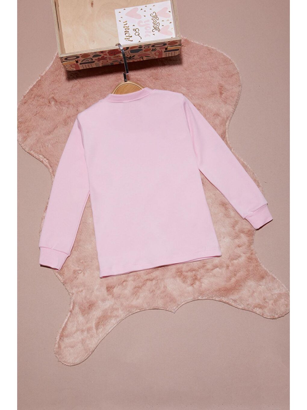 Açık Pembe Yazı Nakışlı Kız Çocuk Çıtçıtlı Sweatshirt 16419-2
