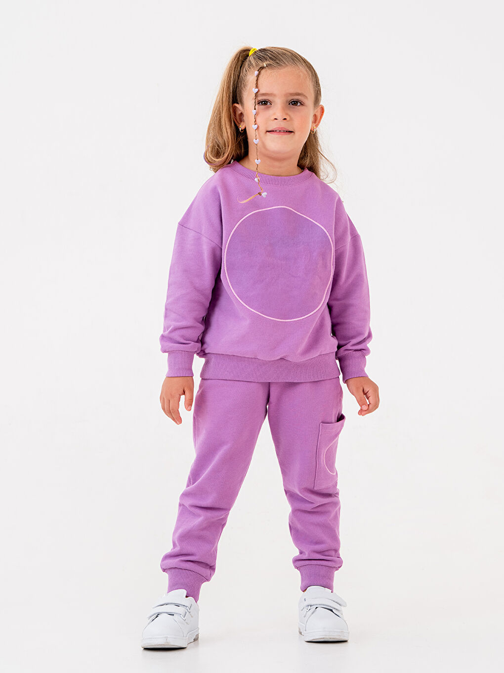 Lila Kız Çocuk Sweatshirt 3-7 Yaş Leylak-3