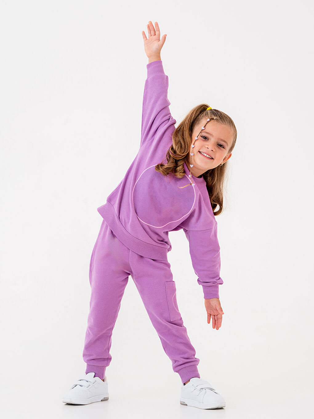 Lila Kız Çocuk Sweatshirt 3-7 Yaş Leylak-4