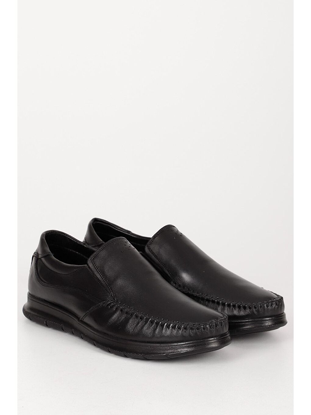 Siyah Gön Hakiki Deri Erkek Günlük Ayakkabı 01465-1