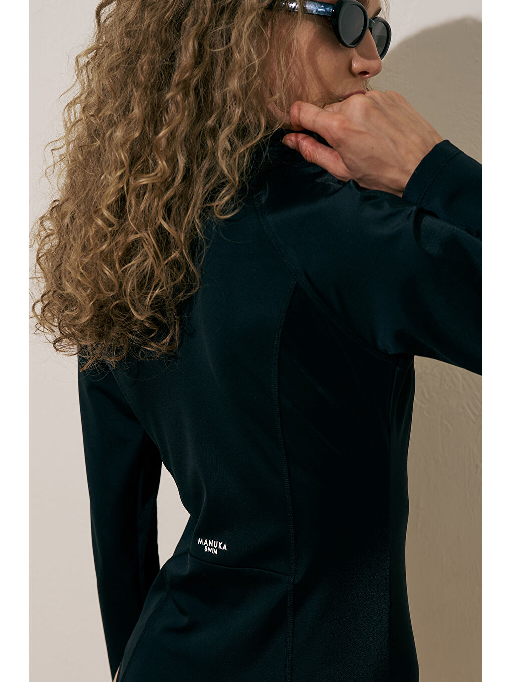 Şerit Detaylı Surf Mayo Siyah-4