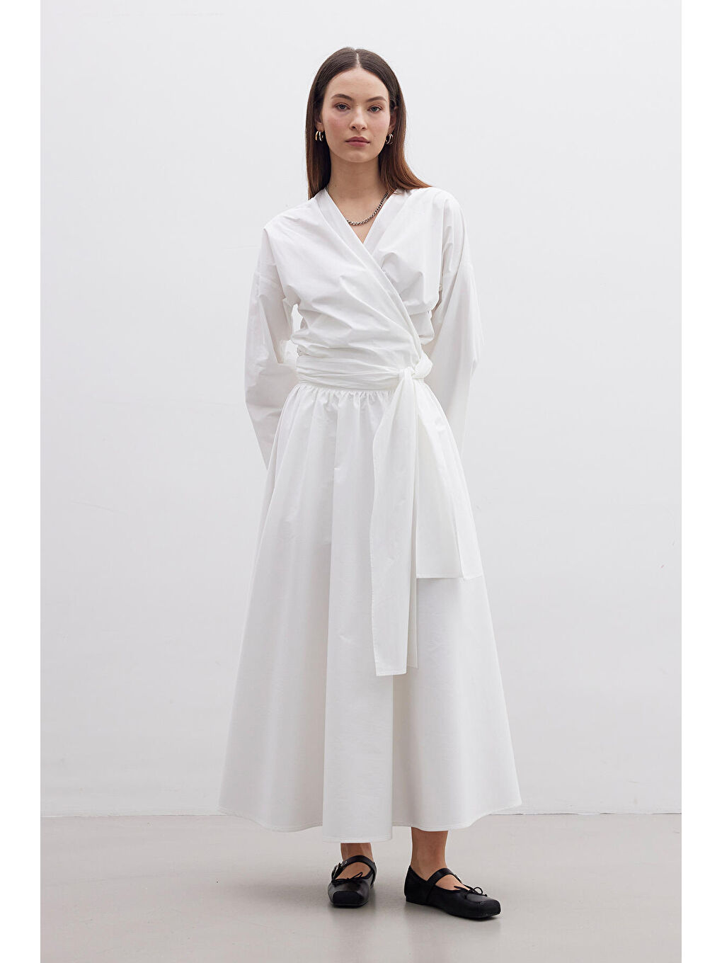 Ekru Kimono Tarz Premium Bluz-4