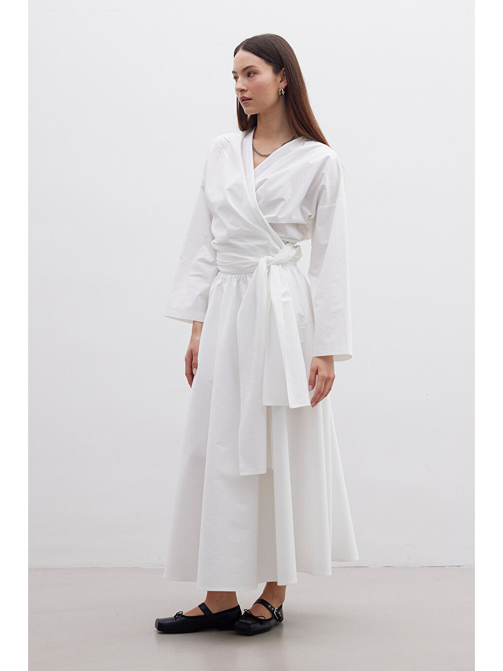 Ekru Kimono Tarz Premium Bluz-5