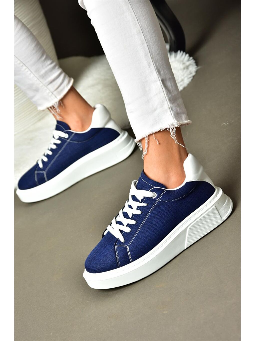 P848231410 Lacivert/Beyaz Kadın Sneakers-2