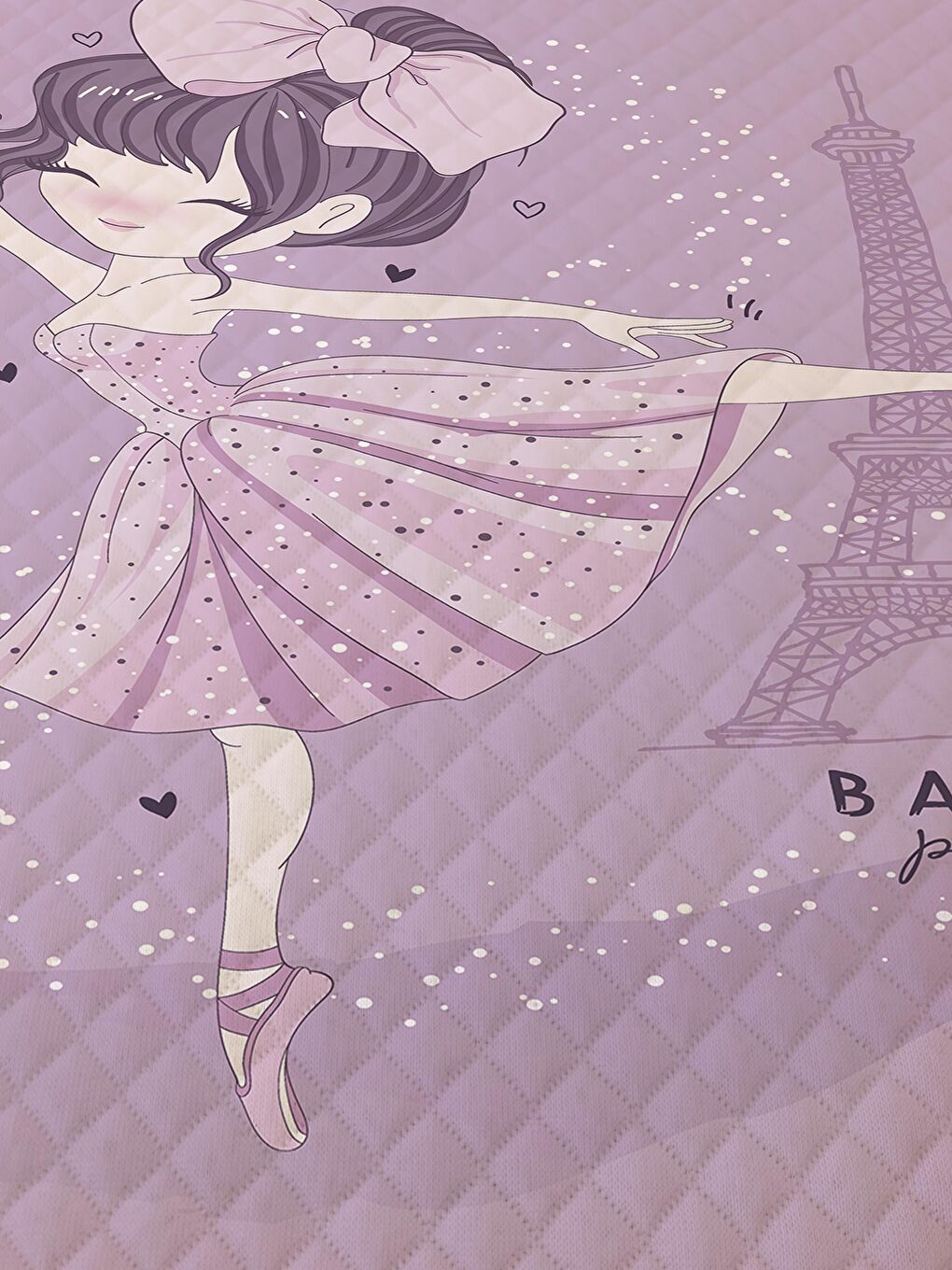 Karışık Prenses Kız Desen Tek Kişilik Çocuk Pike Takımı 160x220 cm-1