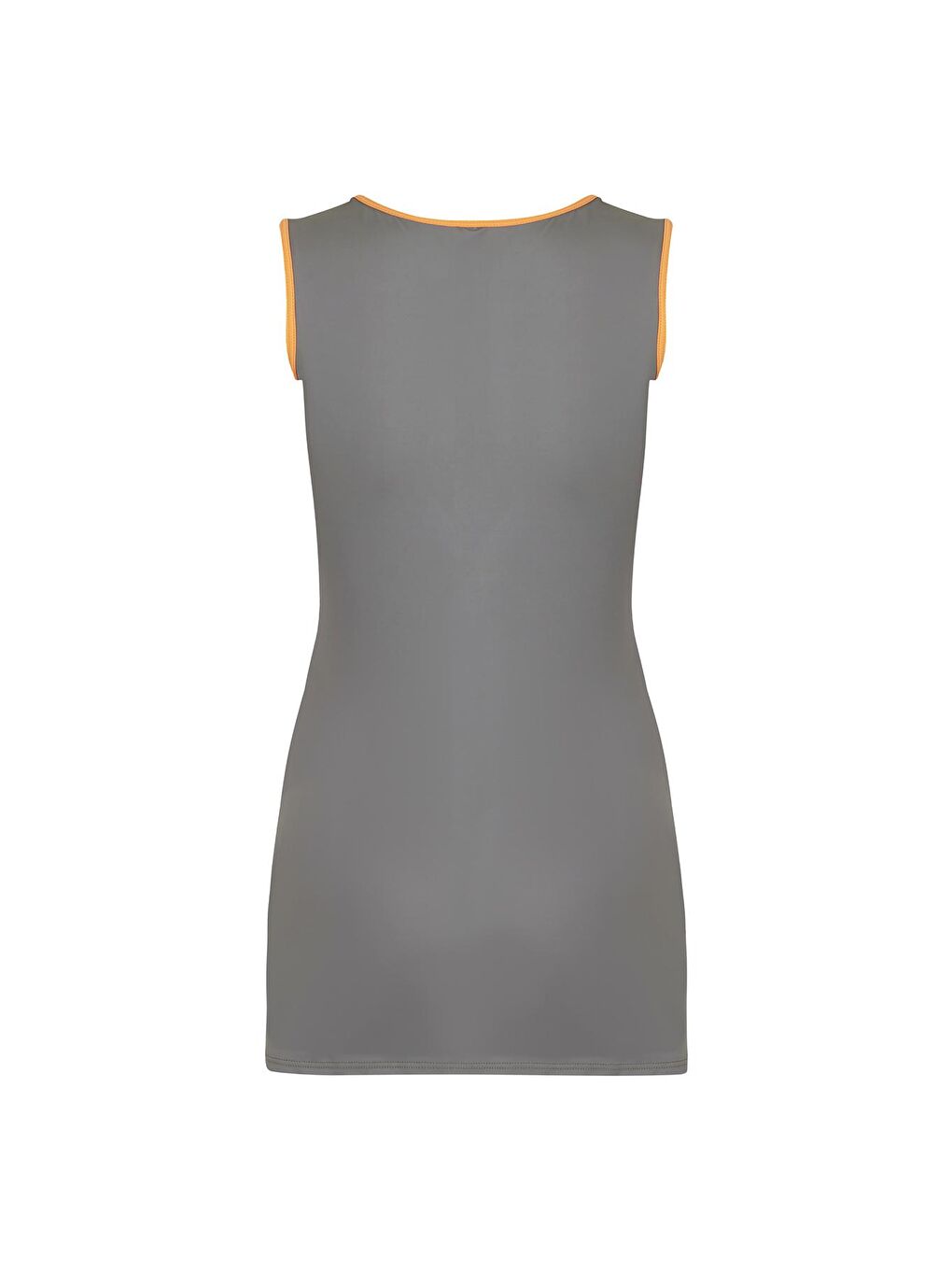 Elastanlı Kolsuz Yarı Kapalı Tesettür Mayo Mor Turuncu Biyeli 720-13-1-Gri-4