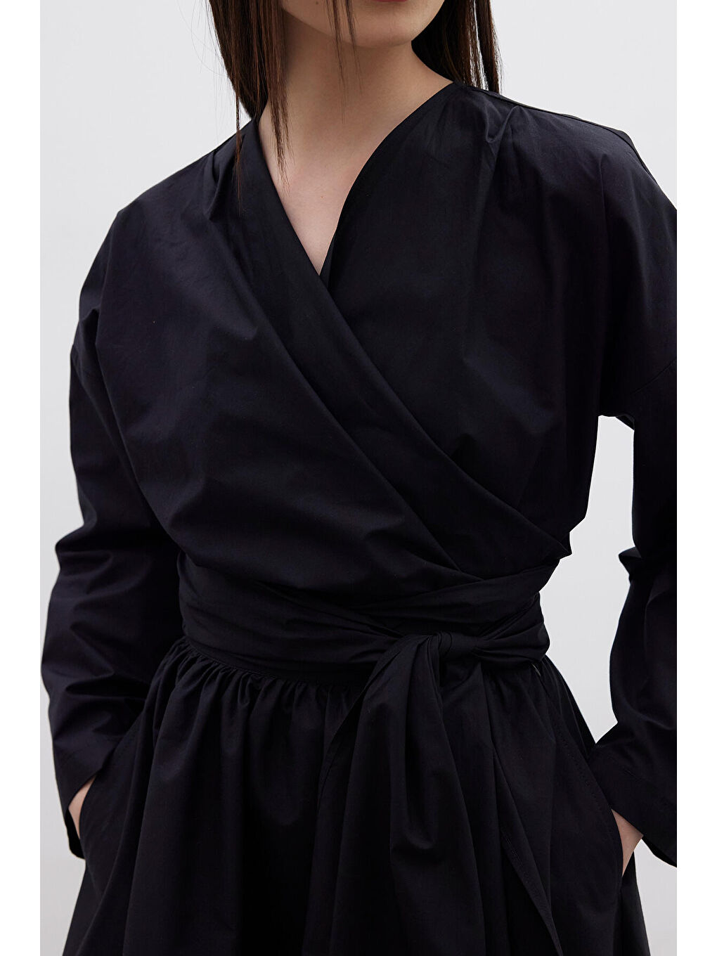 Siyah Kimono Tarz Premium Bluz-3