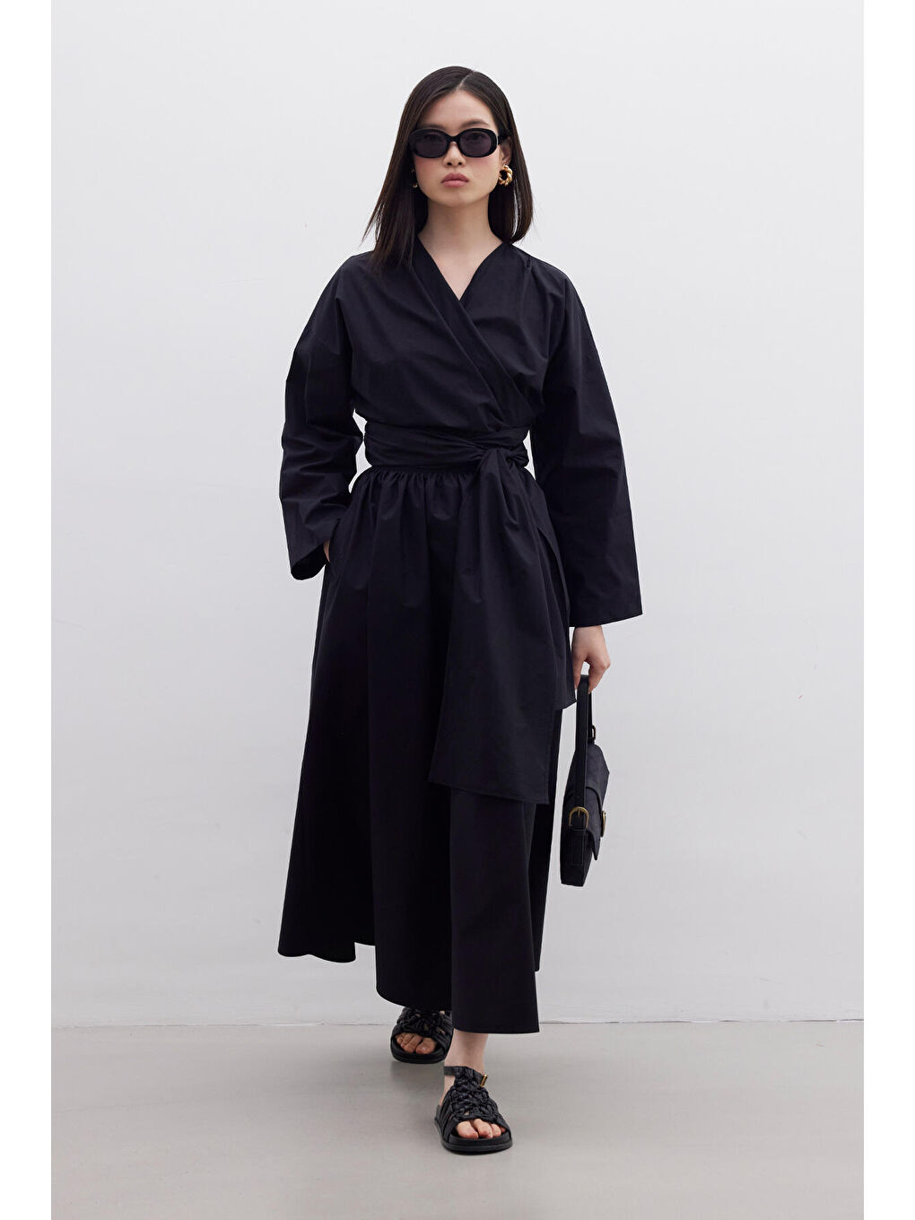 Siyah Kimono Tarz Premium Bluz-4