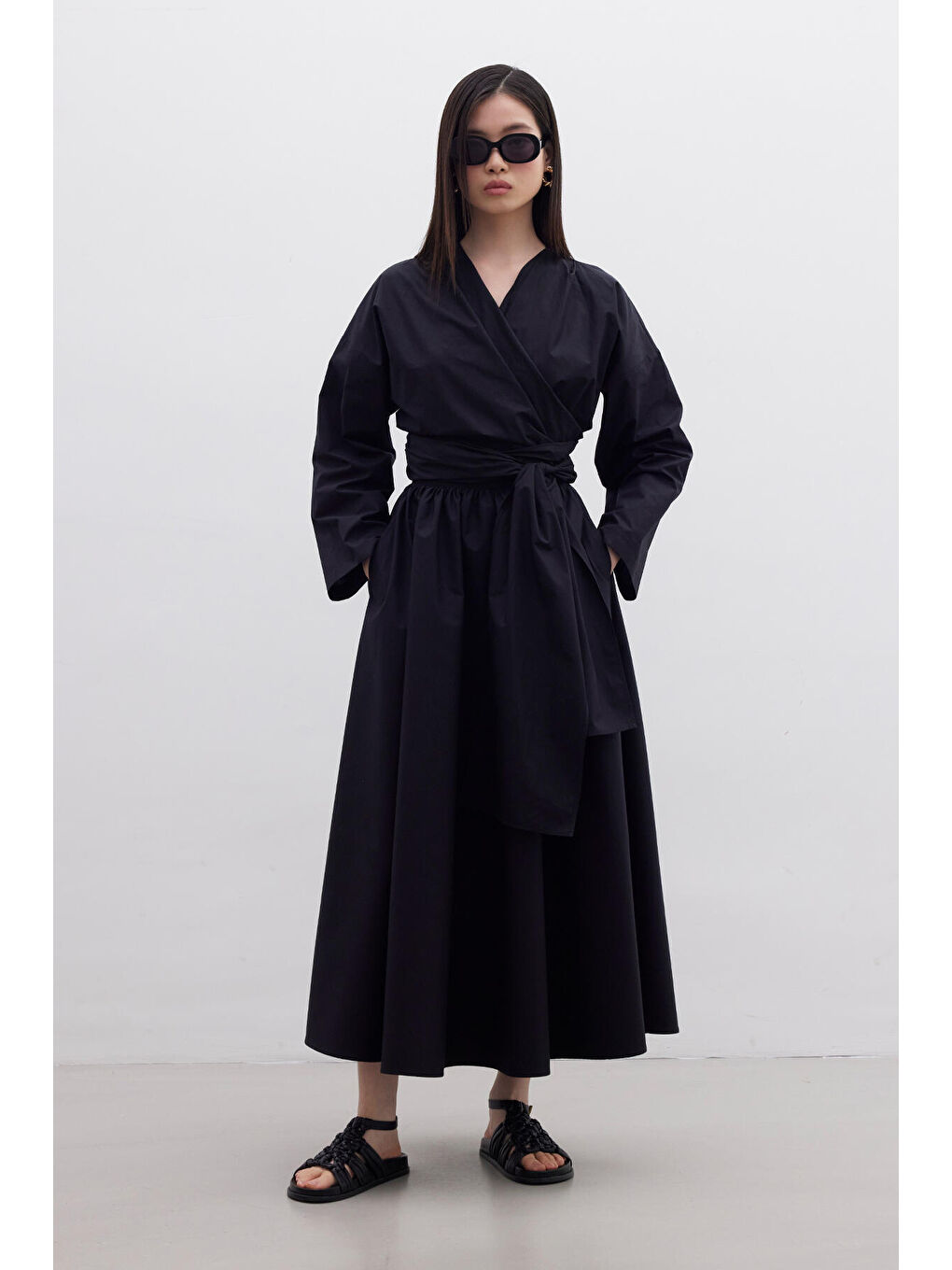 Siyah Kimono Tarz Premium Bluz-5