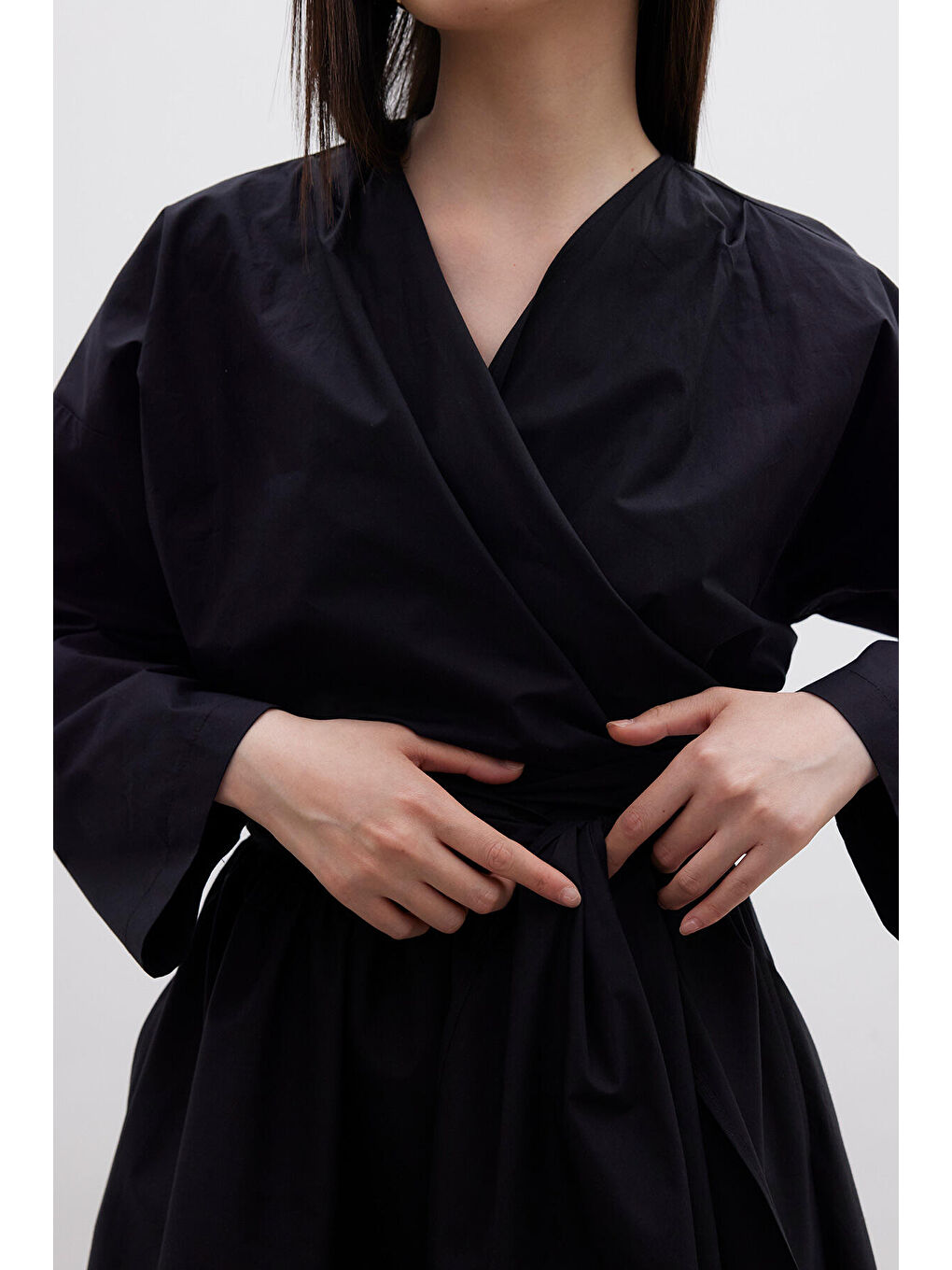 Siyah Kimono Tarz Premium Bluz-6