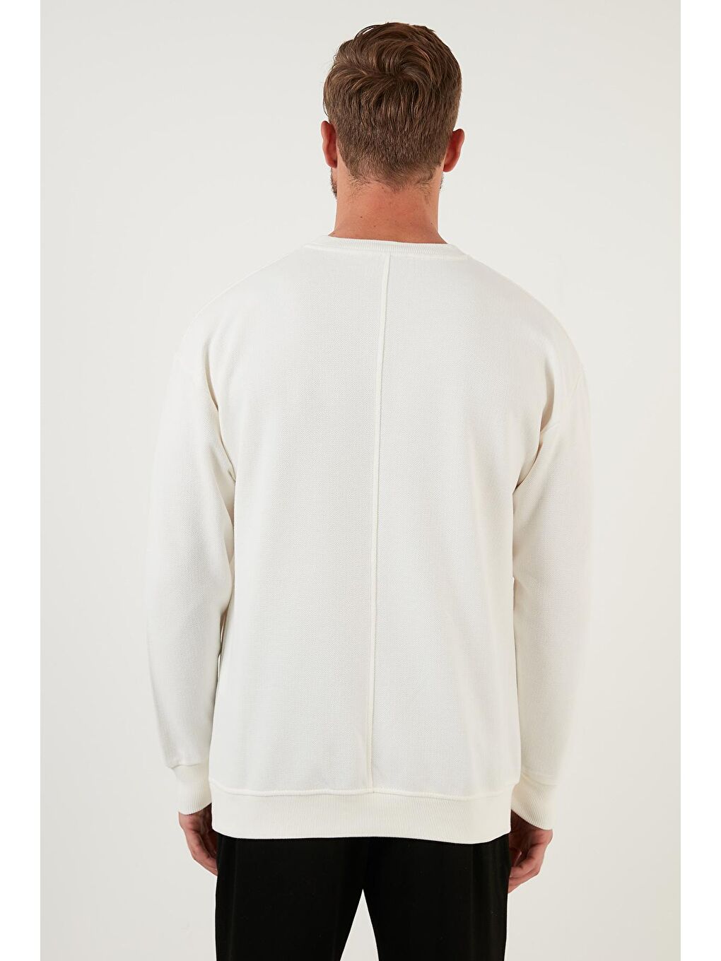 Ekru Regular Fit Bisiklet Yaka Pamuklu Sweat 59052721-4