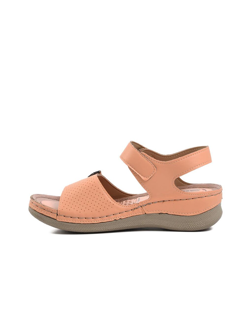 Pembe Kefken Pudra Kadın Cırtlı Sandalet-1