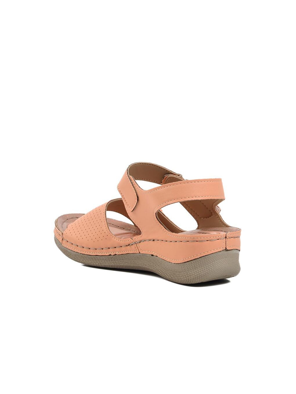 Pembe Kefken Pudra Kadın Cırtlı Sandalet-3