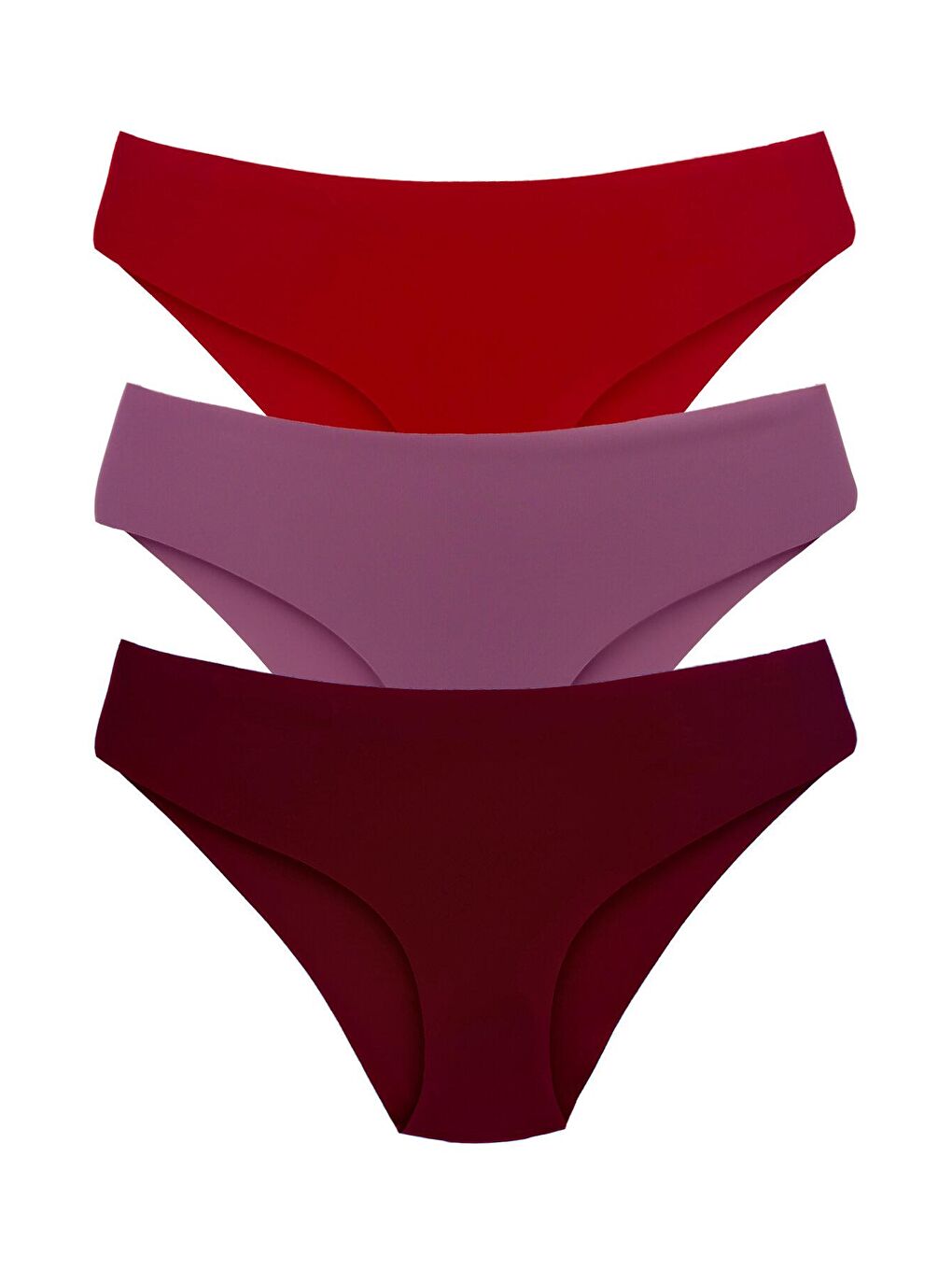 Karışık İnterlok Lazer Kesim İz Yapmaz Slip Kadın Külot 3'lü