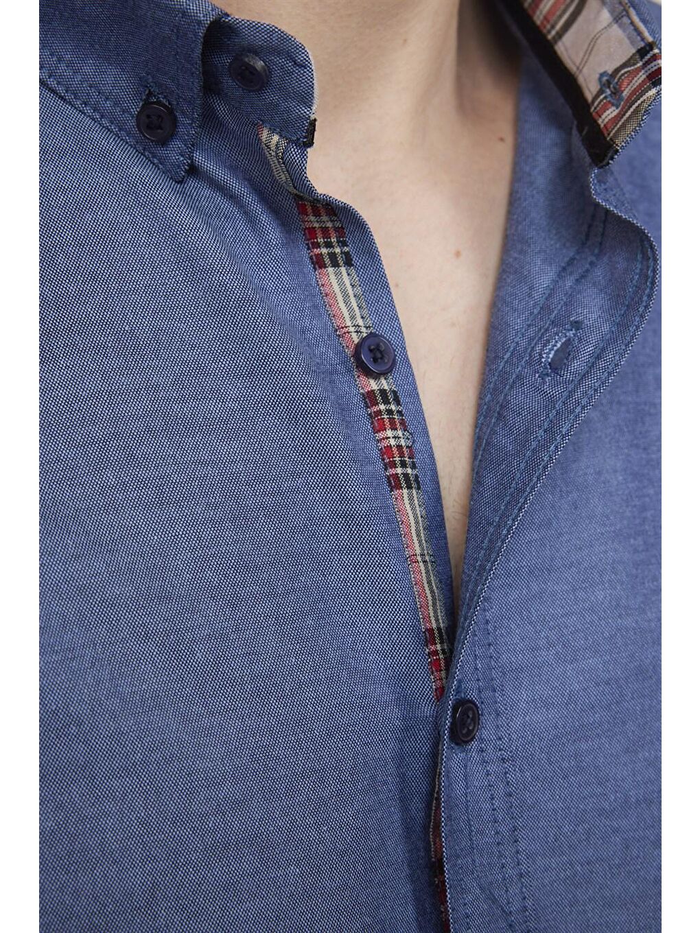 Mavi Slim Fit Pamuklu Kolay Ütü Düz Erkek Lacivert Gömlek-4