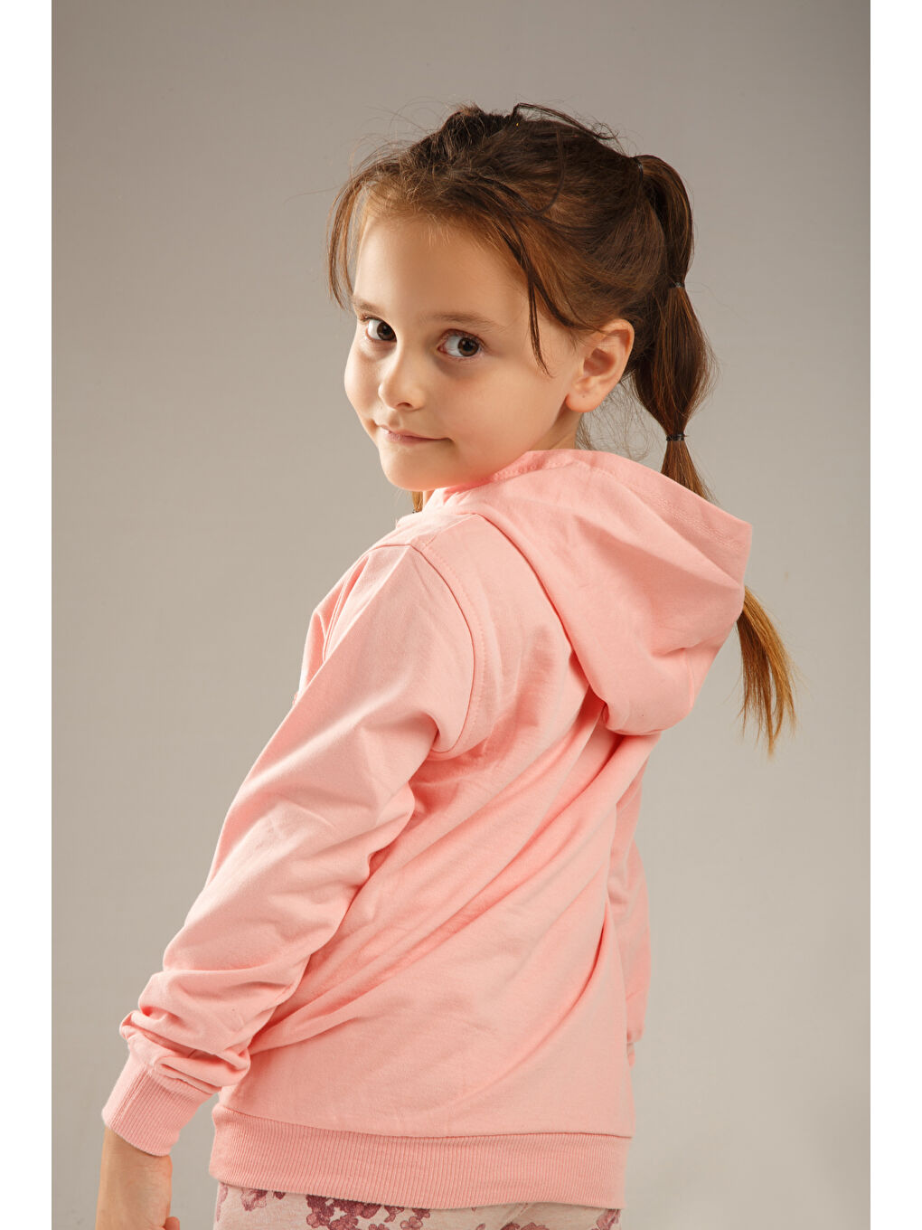 Pembe Kids Baskılı Uzun Kollu Kız Çocuk Hoodie-1