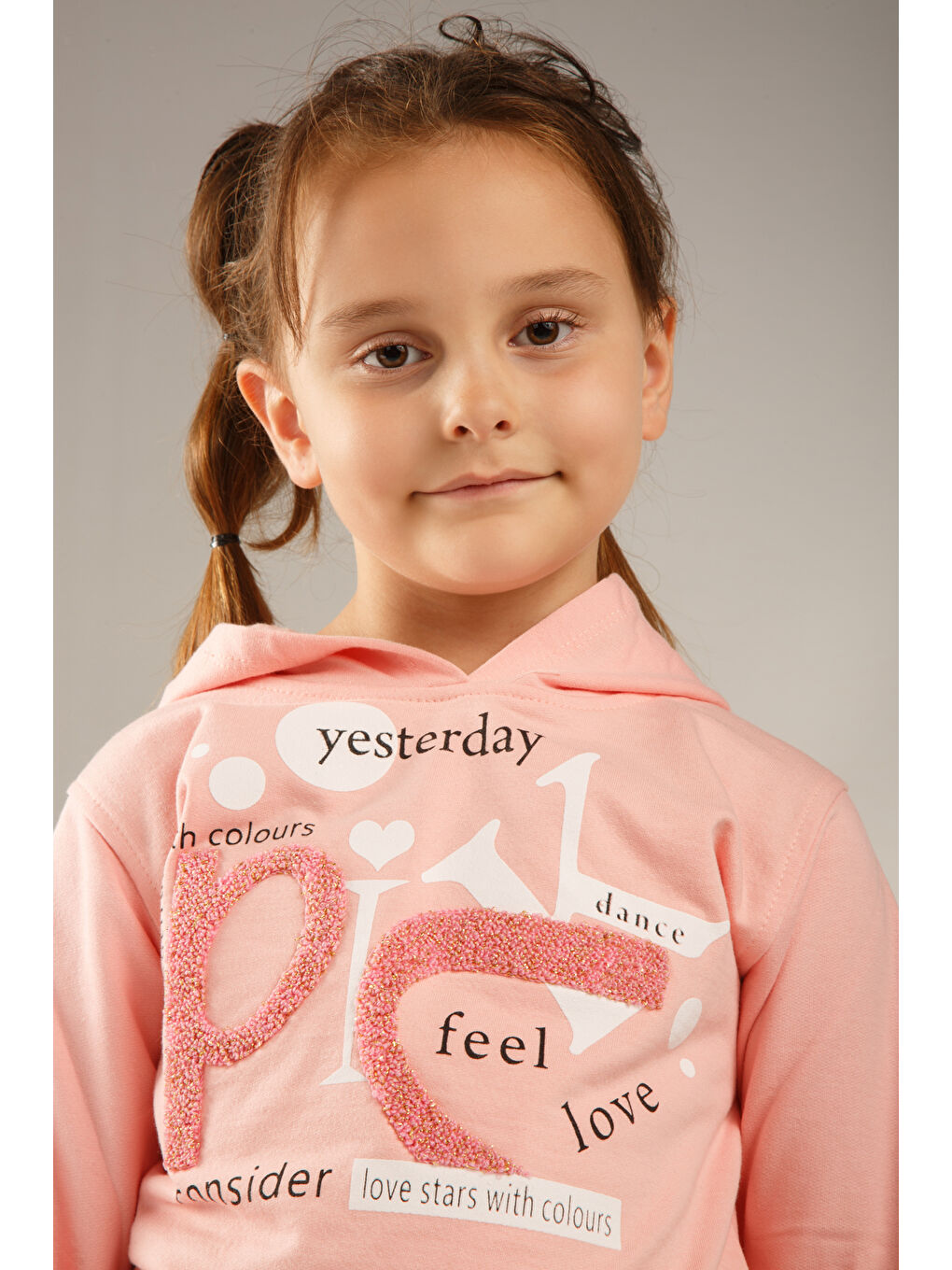 Pembe Kids Baskılı Uzun Kollu Kız Çocuk Hoodie-3