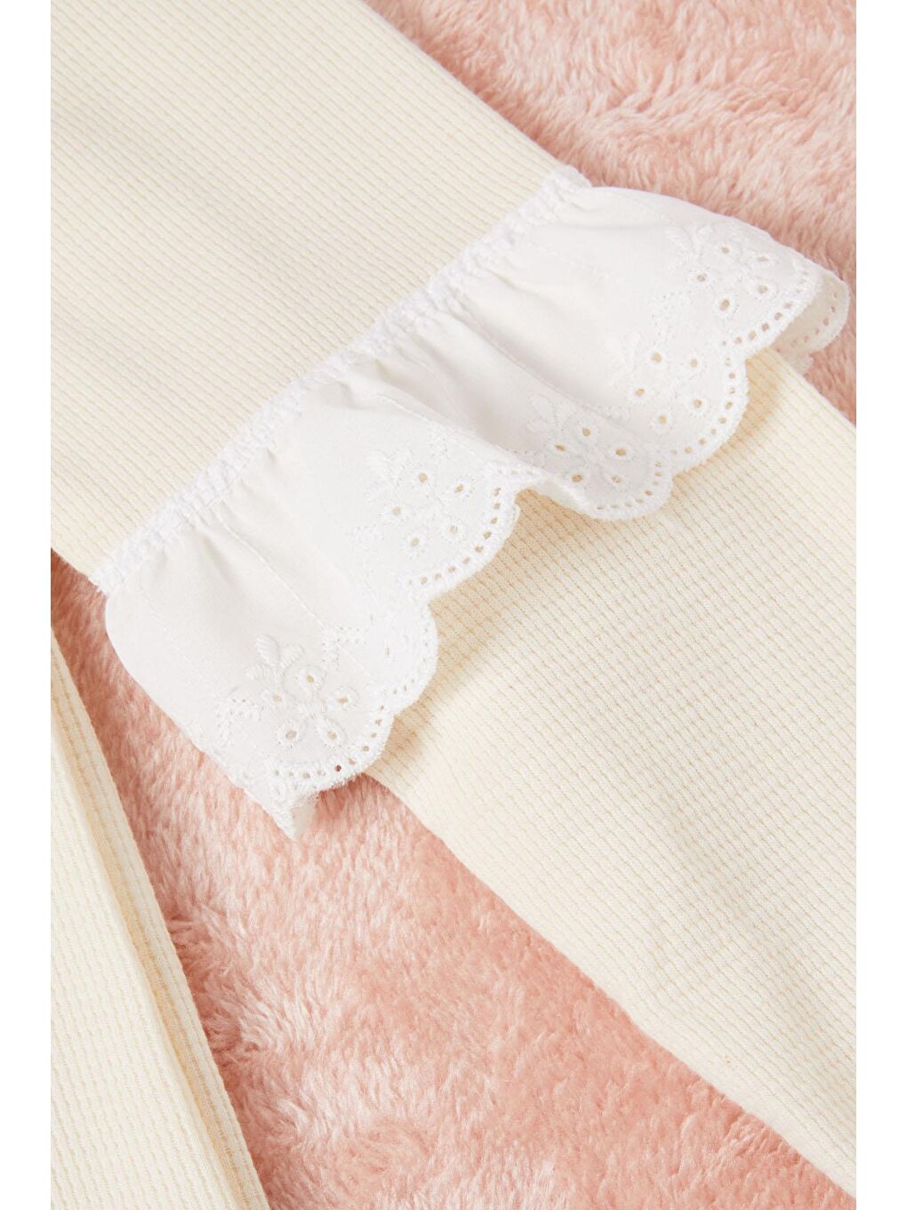 Ekru Krem Smile Nakışlı Kız Çocuk Waffle Sweatshirt 16589-3